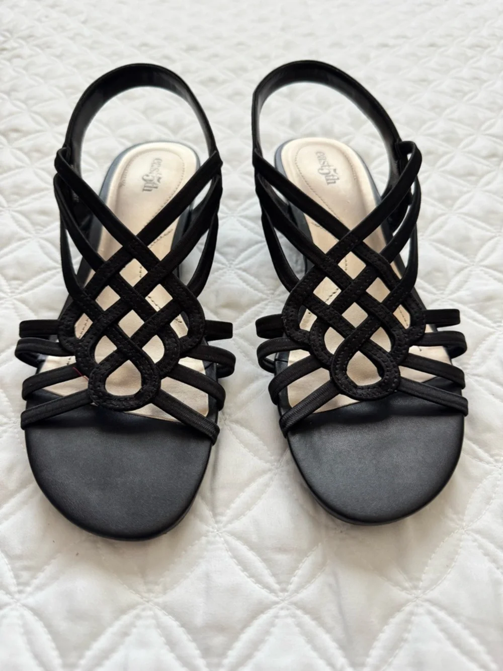 East 5th Black Reno Wedge Sandals Size 7